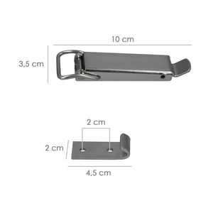 Chiusura a scatola con gancio piatto 100 mm. Scatola da 25 unità - Product Image 2