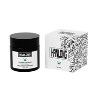 Pot de fleurs carré résistant aux enfants de 1oz 2oz 3oz 4oz personnalisé de luxe Pot en verre noir blanc Boîte de rangement en plastique Emballage