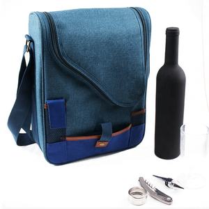 Bolsa térmica para <span class=keywords><strong>vino</strong></span> de dos botellas, de alta calidad, para pícnic y viajes, al por mayor - Product Image 5
