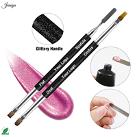 Kit de vernis gel UV pailleté effet œil de chat OEM&ODM avec pinceau à double tête noir et baguette magnétique pour la manucure