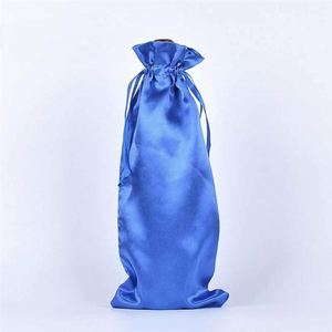 Sacs en satin personnalisés avec logo, sacs de luxe pour champagne, pochettes à cordon, sacs cadeaux pour bouteilles de bière, sacs à vin pour fête - Product Image 1