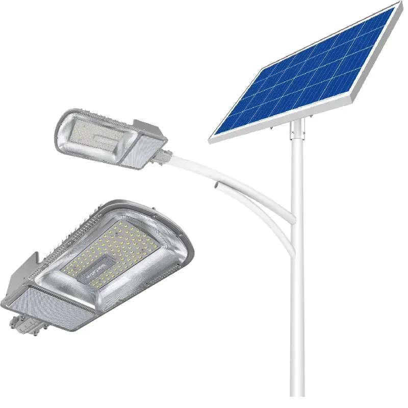 Venta al por mayor BCT 80W Luz LED solar 5 años de garantía Luz de carretera solar de alta potencia Farola solar 120W