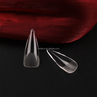 Faux ongles en gel souple, pré-polis, longs, forme stiletto, pour nail art DIY, avec cuticule fine, anti-rayures, 00 tailles, pour ongles volumineux