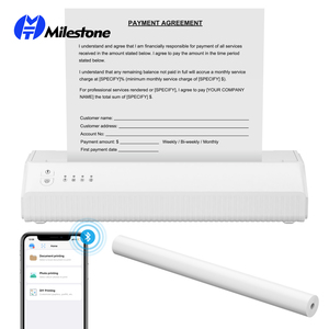 Impresora Térmica Portátil Milestone MHT-P8008WD A4, Compatible con Papel Térmico A4 de 8.26 x 11.69 Pulgadas, Inalámbrica <span class=keywords><strong>para</strong></span> IOS/Android/<span class=keywords><strong>Windows</strong></span>, en Existencia - Product Image 1