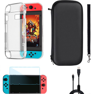 Set di accessori <span class=keywords><strong>5</strong></span> in 1 per <span class=keywords><strong>Nintendo</strong></span> Switch, kit di accessori neri con protezione per lo schermo, custodia e cavo di ricarica - Product Image 2