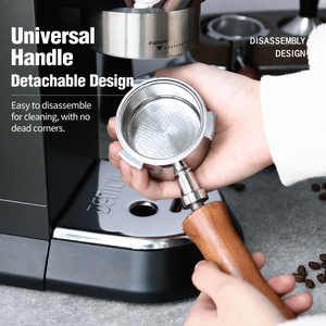 Porte-filtre à expresso en acier inoxydable à triple oreille sans fond avec poignée en bois massif de 51 mm pour machine à café <span class=keywords><strong>DeLonghi</strong></span> - Product Image 4