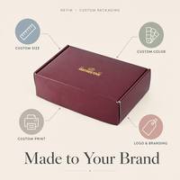 Boîte en carton ondulé écologique bordeaux en gros, taille personnalisée, pour l'emballage
