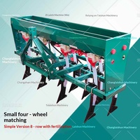 Nouveau modèle de semoir agricole à quatre roues, chariot à main intégré, machine de semis et de fertilisation capable de semer des haricots et du riz