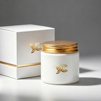 YC OEM Bouteille de soin de la peau givrée haut de gamme personnalisée, Pot en verre cosmétique multicolore