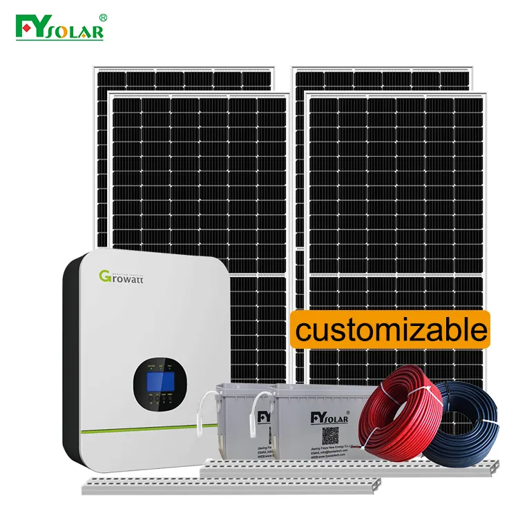 Sistema solar doméstico, completo da grade 5kw 6kw 3kw 10kw sistema de energia solar kit de painéis solares