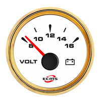 Voltmeter Mobil Mesin Diesel 52mm 8-16 V Warna Putih