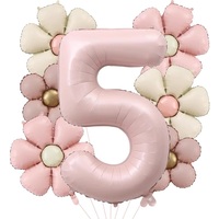 Ensemble de ballons en feuille de papier d'aluminium mat en forme de chiffres de 40 pouces pour les fêtes de Noël, les anniversaires et les décorations de vacances - BooHome