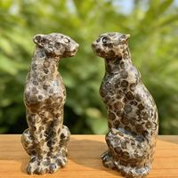 Adorno Decorativo de Cristal con Diseño de Leopardo, Tallado en Piedra Natural, para Decoración del Hogar, Regalo, Venta al Por Mayor
