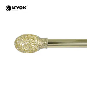 KYOK, новинка, блестящее Золотое наконечник в форме цветка для карниза для гостиной