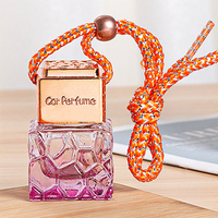 Flacon diffuseur de parfum vide pour voiture, 10 ml, en verre, multicolore dégradé, forme carrée, avec bouchons