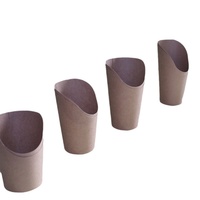 Vente en gros de gobelets jetables en papier kraft incliné pour frites sushi œuf gaufré crème glacée boîte d'emballage en papier pour usage alimentaire