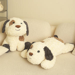 Muñeco de peluche de perro manchado de 15 pulgadas al por mayor, edredón de juguete para cachorros tumbados y sentados, relleno de algodón PP - Product Image 4