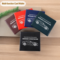 Organizador de Documentos para Auto de Cuero Premium Promocional, Cartera para Tarjetas de Identificación, Porta Tarjetas de Registro y Seguro