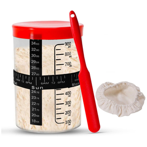 Sourdough Starter Kit (5 Pieces) Eco-Friendly <b>Silicone</b> Bread Proofing Basket & Starter Jar Making Supplies <b>Tool</b> - Product Image 1