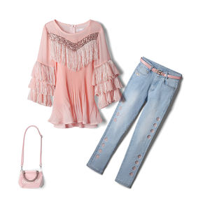 Ensembles de vêtements pour filles de 4 à 12 ans, vêtements pour enfants, ensembles de vêtements pour filles, usine de production, vêtements décontractés pour filles - Product Image 1