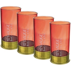 12 Gauge Plastic Shot Glass Red For Party Pack Of 4