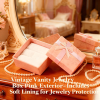 Petite boîte cadeau en carton rigide pour bijoux avec pelliculage mat, logo personnalisé, étui de rangement pour bagues, boîte à bijoux pour filles avec ruban coloré, jetable