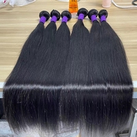 Usine de cheveux 10a 40 pouces cheveux péruviens vierges, paquet de cheveux humains péruviens, Extension de cheveux humains droits