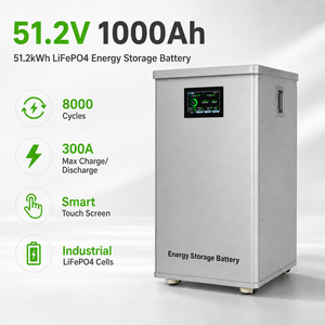 Batería de pie de 51.2 kWh, 51.2 V 1000 Ah, sistema de almacenamiento de energía solar para el hogar y uso comercial, alta capacidad de 1000 Ah para una energía fiable - Product Image 1