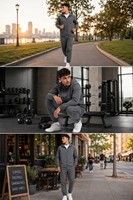 Ensemble de survêtement pour homme en polyester uni personnalisé avec fermeture éclair intégrale, doublure en maille nid d'abeille, cordon de serrage, coupe-vent en nylon, 2 pièces