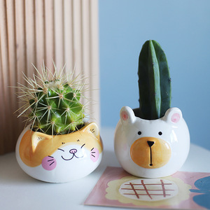 Cartoon Home Kindergarten piccola decorazione del bacino in vaso simpatico cucciolo di agnello animale succulento vaso per piante - Product Image 3