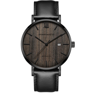 Reloj de Pulsera para Hombre Hannah Martin, Mecánico Automático, Resistente al Agua, con Logotipo Personalizado de Fábrica, Cristal de Zafiro y Correa de Cuero Vacuno - Product Image 2