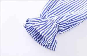 Conjunto Mayorista Ruso de Jeans Colombianos para Niños y Camisetas de Manga Larga con Rayas Verticales para Negocios de Ropa Personalizada - Product Image 5