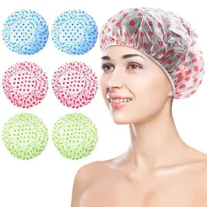 Gorro de ducha elástico reutilizable impermeable gorros de baño para el cabello salón de belleza Spa gorros de ducha para mujeres