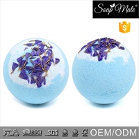 OEM /ODM 100% Bahan Alami Buatan Tangan Mewah Organik Vegan Set Hadiah Spa Pelembap Dua Buah Bom Mandi Berbentuk Bunga