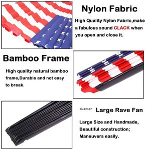 Abanicos Plegables Decorativos Patrióticos Personalizados de EE. UU. (Bandera de EE. UU.), Abanicos Plegables Grandes de Bambú, Abanicos Plegables con la Bandera Americana - Product Image 6