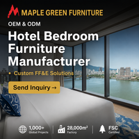 Meubles d'hôtel modernes, écologiques, vert naturel, style Wabi Sabi, ensemble de meubles de chambre d'hôtel, design d'intérieur personnalisé pour chambre d'hôtel