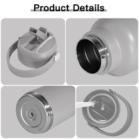 Bouteille d'eau 2-en-1 en acier inoxydable de 32 oz pour chien et chat avec gamelle, distributeur d'eau portable pour animaux de compagnie pour l'hydratation en extérieur et logo personnalisé