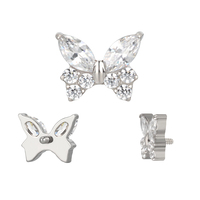 Perhiasan Titanium G23 untuk Tindik Helix, Anting Labret Fashion 16G, Cincin Bibir Hidung Ulir Dalam, Perhiasan Grosir