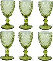 Gobelet en Verre Coloré STELLAR PATH, Forme Diamant Vert, Gaufré, Écologique, Style Vintage, Prix de Gros Abordable