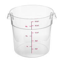 Design moderne, bac à aliments en plastique dur 7L, récipient de stockage rond en polycarbonate transparent avec poignée pour servir les aliments