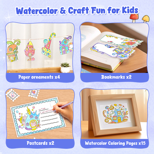 Bộ tranh màu nước Joycat 7 màu, sách vẽ tự làm dành cho học sinh, trẻ em, mô hình thương mại xuyên biên giới, đồ chơi tô màu - Product Image 5