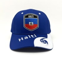 Gorra de Béisbol Personalizada de Lujo con Escudo Bordado de Bandera Nacional, Dos Tonos, 100% Algodón Twill, 5 Paneles, Estructurada, para Fanáticos del Fútbol