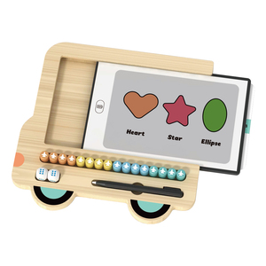 Pizarra de Dibujo y Escritura LCD 2 en 1 de Madera con Diseño de Dibujos Animados, para Aprender y Dibujar, 8.5 Pulgadas, Ajedrez Volador para Niños - Product Image 5