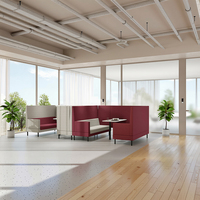Canapé modulaire commercial moderne avec sièges cloisonnés rembourrés et accoudoir USB en option pour projets de bureau