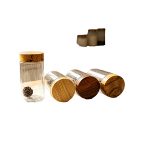 Pot de conservation alimentaire moderne en plastique sans BPA avec couvercle imitation bois – Contenant hermétique pour l'organisation de la cuisine et des garde-manger, idéal pour les cadeaux - Product Image 1