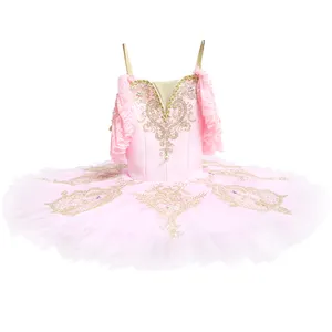 Vestido de princesa, menina fadas rosa flores tutu vestido estilo vestidos de traje do bailado realizando desgaste palco & dança