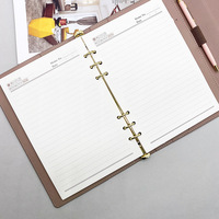 Vente en gros Carnets d'agenda en cuir PU avec classeur A5 Carnet à feuilles mobiles personnalisable avec pochettes Planificateur en cuir personnalisé imprimé