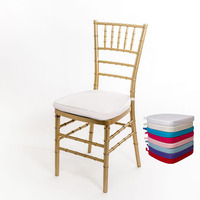 Coussin de chaise Chiavari en tissu PU de haute qualité, personnalisé pour mariage, avec rembourrage en éponge haute densité, amovible et doux