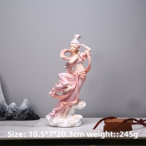 Objets décoratifs artisanaux Apsara Volante de Dunhuang, très demandés, pour la décoration de la maison et du salon, cadeaux en gros, tendance nationale, en résine - Product Image 5
