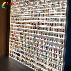 Vitrine d'exposition en acrylique lumineuse à LED personnalisée, multi-niveaux, pour figurines, présentoir de vente au détail en acrylique éclairé à plusieurs compartiments - Product Image 2